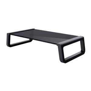 Stand Monitor Trust Monta 41 x 22 x 10 cm, Suport Ecran din Sticla Securizata, Suport Monitor Birou, Suport Monitor pentru Laptop, Ecrane, Computer, Notebook, Mac, PC, Office - Negru