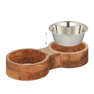 Stand pentru caini Relaxdays cu 2 boluri din inox, 2.2L, 48 cm - Img 6