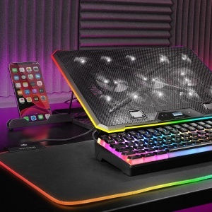 Stand racire pentru laptop Mars Gaming MNBC13, 13 ventilatoare, RGB, negru - Img 6