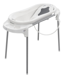 Statie de baie Rotho Babydesign TOP Xtra pentru bebelusi, alba, cu suport reglabil