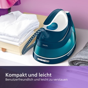 Statie de calcat Philips Perfect Care Compact GC784420, 2400W, 1.5L, Albastra - Img 4
