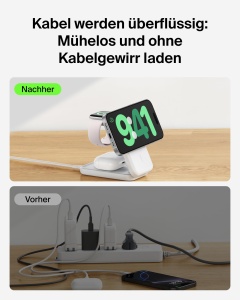 Statie de incarcare Belkin UltraCharge 3 in 1, 25W, Qi2, Alb - Img 6