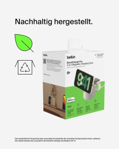 Statie de incarcare wireless Belkin BoostCharge Pro 2-in-1, 15 W, bej - Img 7