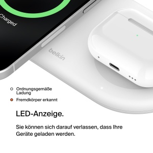 Statie de incarcare wireless Belkin BoostCharge Pro 2-in-1, 15W, alba - Img 6