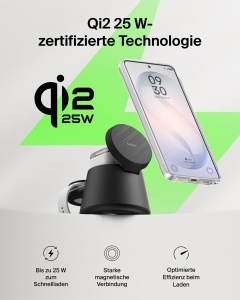Statie de incarcare wireless Belkin UltraCharge 3-in-1, 25W, Negru - Img 7