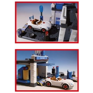 Statie de Service Auto Bosch Theo Klein 8647 cu Hebebuhne si Waschanlage, Dimensiuni 41x39x29 cm - Img 3