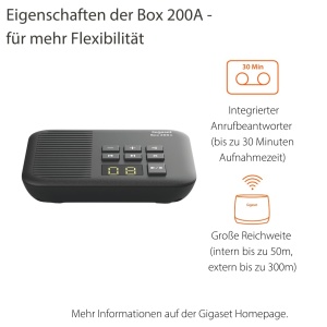 Statie DECT Gigaset Box 200A cu raspuns automat, 6 mobilteile, negru - Img 2