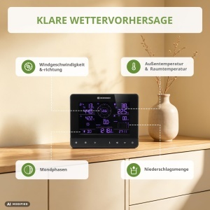 Statie Meteo Bresser ClimaVision TB Pro 5-in-1 cu Display Colorat - Img 4