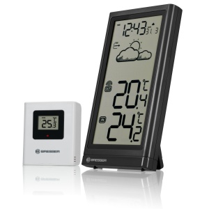 Statie Meteo Bresser Meteo Temp, cu Afisaj Digital, Senzor Exterior, Negru