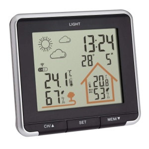 Statie meteo digitala TFA Dostmann Life cu senzor exterior afisaj color negru