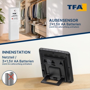 Statie meteo TFA Dostmann SEASON, cu senzor exterior, L 175 x B 32 x H 165 mm - Img 6