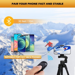 Stativ foto GRIFEMA Handy 140 cm, din aluminiu, cu telecomanda Bluetooth - Img 5