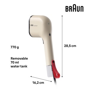 Steamer Braun QuickStyle 3 GS3012BG, 1100W, abnehmabil 70 ml, bej - Img 4