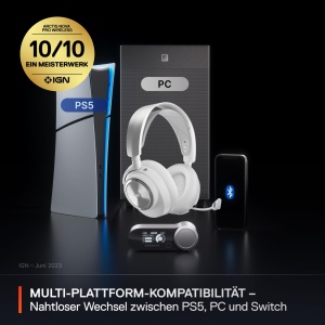 SteelSeries Arctis Nova Pro Wireless Casti Gaming Active Noise Cancellation Alb - Img 2