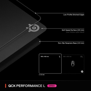 SteelSeries QcK L Performance Gaming Mousepad 42x49 cm Suprafata Ultraglata - Img 7