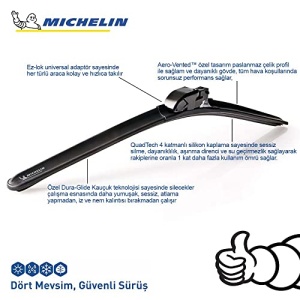 Stergator de parbriz MICHELIN Performanta totala 530 mm | Lama de stergator fara articulatii pentru parbriz | Lungime 53 cm, negru - Img 4