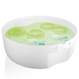 Sterilizator cu aburi MAM pentru microunde, inclusiv sticla Anti-Colic 160 ml, albverde - Img 4