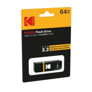 Stick USB KODAK K100 64 GB USB 3.0 Negru, Galben - Img 2