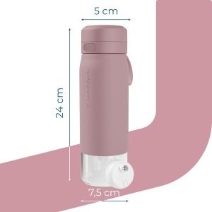 Sticla cu Filtru Wessper B2 Glass 700ml Borosilicat BPA Free Roz - Img 4