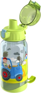 Sticla de apa HABA 304486 Traktor 400ml Verde BPA Free pentru copii