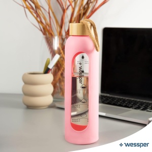 Sticla de Apa Wessper B1, 500 ml, Borosilikat, Culoare Rosa, BPA Free - Img 7