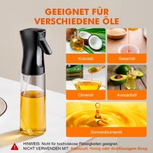 Sticla dozatoare de ulei GRIFEMA 300ml, Borosilikat, 1g pe apasare, Transparenta - Img 5