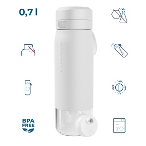 Sticla filtranta Wessper B2 Glass, 700ml, Borosilicat, BPA-free, Alb - Img 2