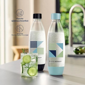 Sticla pentru apa carbogazoasa SodaStream, 2 flacoane de 1L, BPA-free, spalabila - Img 3