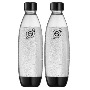 Sticla pentru apa carbogazoasa SodaStream FUSE 1L, 2 bucati, Negru