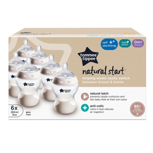 Sticla pentru bebe Tommee Tippee Natural Start, 260ml, 6 buc, anti-colici - Img 2