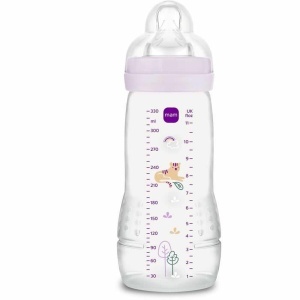 Sticla pentru bebelusi MAM Easy Active 330 ml, culoare lila, cu tetina din silicon