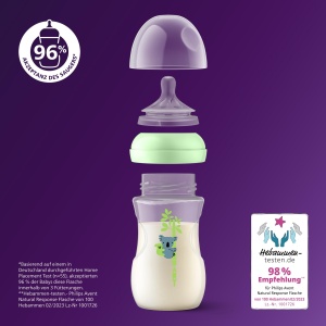 Sticla pentru bebelusi Philips Avent Natural Response 260 ml, 3 bucati, cu model tropical - Img 2