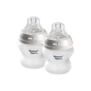 Sticla pentru bebelusi Tommee Tippee Natural Start, 150 ml, 2 bucati, din sticla cu silicon