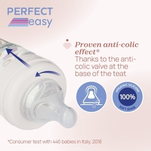 Sticla pentru hranirea bebelusului Chicco Perfect Easy, 150 ml, Anti-colic, Transparenta - Img 3