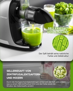Storcator lent AMZCHEF ZM1501 functie reverse argintiu cu 2 recipiente si perie de curatare - Img 5