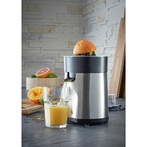 Storcator WMF Stelio, storcator electric de citrice, storcator de portocale, 85 wati, 2 conuri de presare, opritor de picurare, insertie strecuratoare, storcator electric de lamaie, otel inoxidabil mat - Img 11