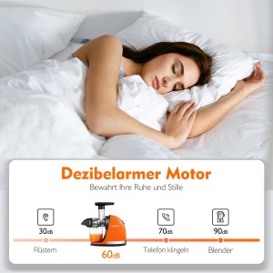 Storcatorul AMZCHEF Castigator al testului de legume si fructe - Storcator lent cu functie de mestecat invers - Zdrobire frageda fara filtrare - Storcator electric cu perie si 2 cani - portocale - Img 7