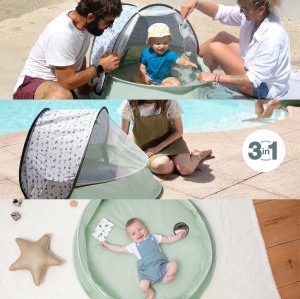 Strandmuschel Babymoov Aquani Provence - 3-in-1 cu UV Protectie LSF 50, Planschbecken si Reisebett - Img 4