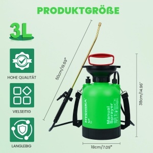 Stropitoare cu presiune HYCHIKA 3L, duza ajustabila, design ergonomic - Img 3