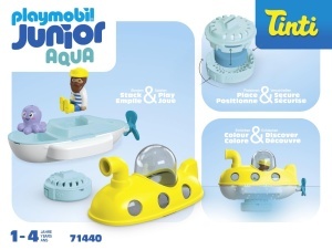 Submarin PLAYMOBIL JUNIOR cu Kapitan si Krake, 3 tablete colorate, sigur pentru copii - Img 5