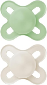 Sucitor pentru bebelusi MAM Original Start 0-2 luni, set 2 bucati, din cauciuc natural, verde