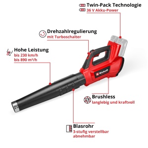 Suflanta de frunze Einhell GP-LB 36230 Li E BL-Solo Brushless 36V 230 kmh - Img 3