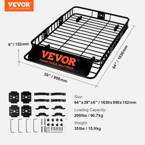 Suport bagaje auto VEVOR Dachgepacktrager 1630x990x152 mm capacitate 907 kg negru - Img 7