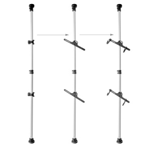 Suport biciclete Relaxdays, telescopic pentru 2 biciclete, ajustabil 160-340 cm, argintiunegru - Img 5