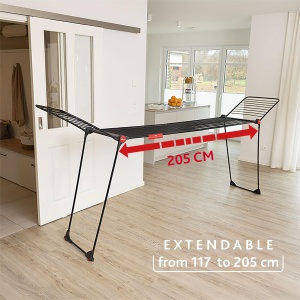 Suport de Uscat Vileda Infinity Flex Ultimate, Negru, Extensibil pana la 2m - Img 3