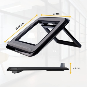 Suport laptop Fellowes I-Spire Quick Lift ergonomic pliabil negru 17 inch - Img 3