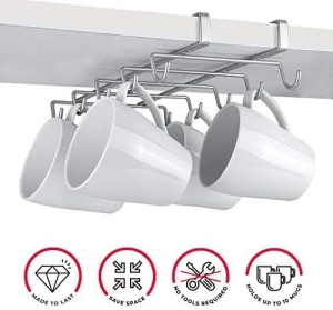 Suport Metaltex My-Mug pentru 10 Cani Argintiu Montare Simpla - Img 9