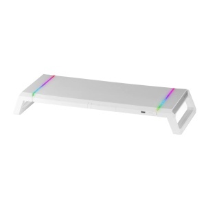 Suport Monitor Mars Gaming MGS-ONE, RGB, Ajustabil, USB 2.0, Alb
