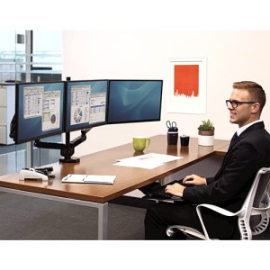 Suport monitor pentru 3 monitoare Fellowes Platinum, ajustabil, negru - Img 2