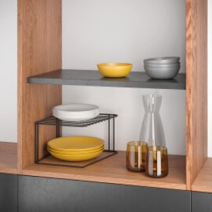Suport organizare Metaltex Palio 2 etaje 25x25x19 cm negru finisaj TouchTherm - Img 5